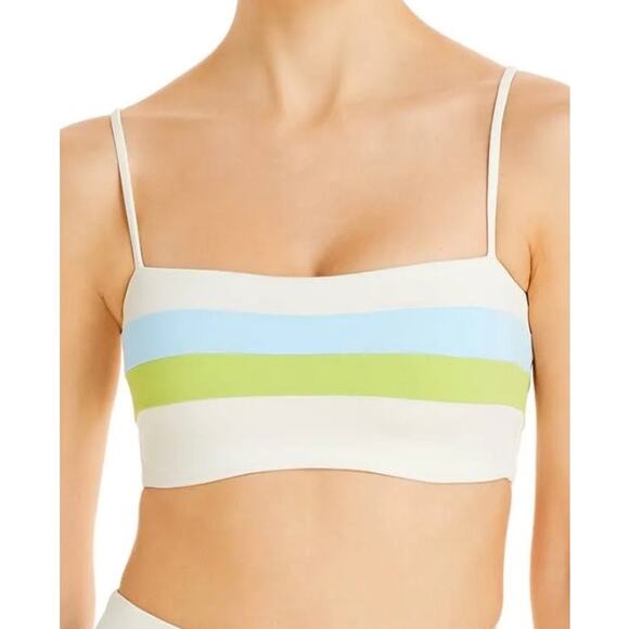 L Space Rebel Stripe Bikini Top S NWT - Picture 1 of 4
